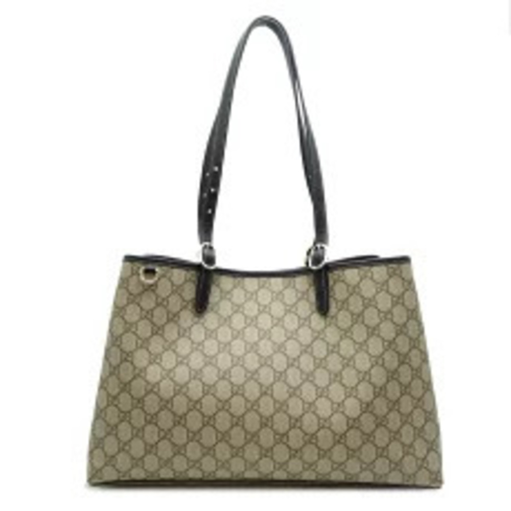 Gucci GG Emblem Tote Bag Canvas Beige